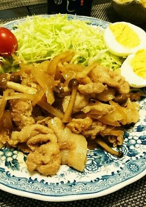 あごだしつゆで豚バラしょうが焼-レシピのメイン写真