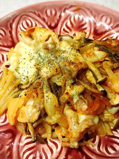 鶏肉ときのこのキムチーズ炒め-レシピのメイン写真