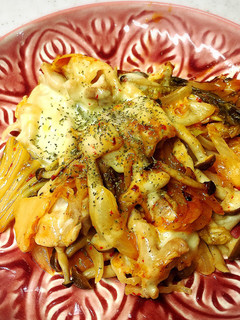 鶏肉ときのこのキムチーズ炒め-レシピのメイン写真