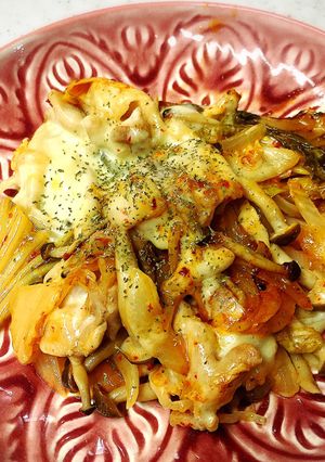 鶏肉ときのこのキムチーズ炒め-レシピのメイン写真