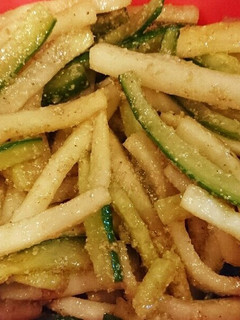 大根キュウリの白ゴマ醤油浸け-レシピのメイン写真