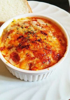 ラザニア♪ 残り物シチューと餃子の皮で-レシピのメイン写真