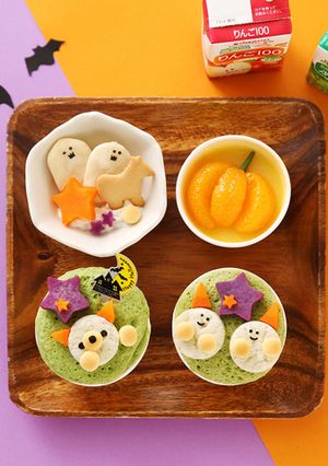 離乳食 ハロウィン蒸しパンプレート-レシピのメイン写真