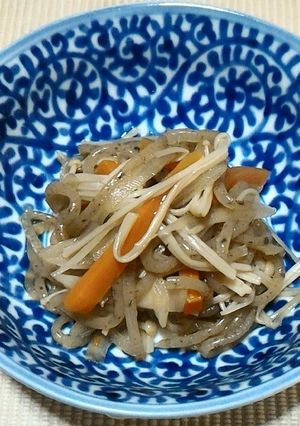 作り置き低カロリーおかず　糸こんきんぴら-レシピのメイン写真