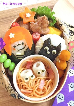 ハロウィン★モンスター★パスタ♫キャラ弁-レシピのメイン写真