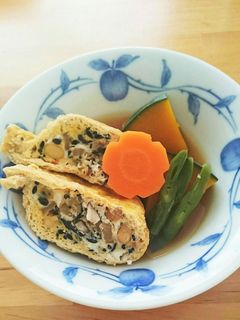 アレンジ♡ひじきと卵の宝煮(袋煮)-レシピのメイン写真
