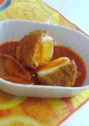 節約メニュー☆スコッチエッグのトマト煮-レシピのメイン写真