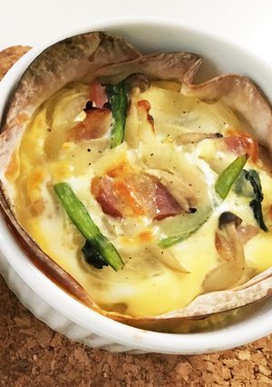 簡単!モッチリ餃子の皮でキッシュ☆-レシピのメイン写真