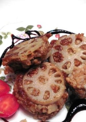 これでもかレンコン味噌バーグ-レシピのメイン写真