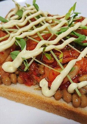 キムチ納豆トースト-レシピのメイン写真