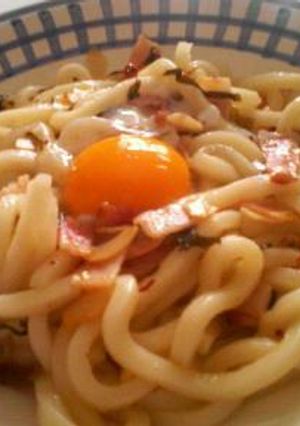 ♥ペペロンチーノ風うどん!!卵のせ♪♥-レシピのメイン写真