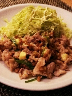 豚ネギ納豆チーズ炒め-レシピのメイン写真