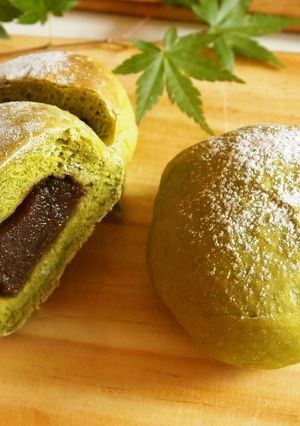 栗入り♡宇治抹茶の米粉大福パン-レシピのメイン写真