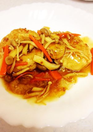 豆腐ハンバーグ〜きのこの餡掛け〜-レシピのメイン写真