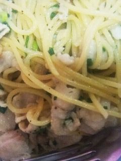 豚バラとネギのあっさり和風塩パスタ❤-レシピのメイン写真