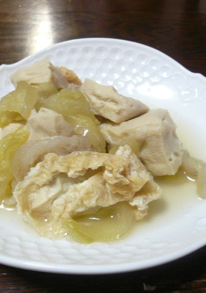 ハスイモと高野豆腐とお揚げの煮物-レシピのメイン写真