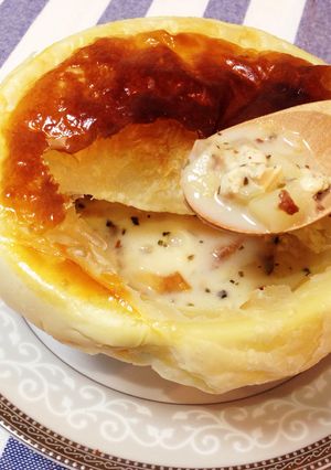 バジルチキンポテトスープのポットパイ♡-レシピのメイン写真