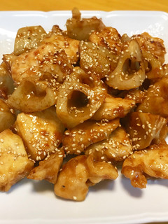 簡単♬レンコンと鶏胸肉のオイマヨ炒め♡-レシピのメイン写真