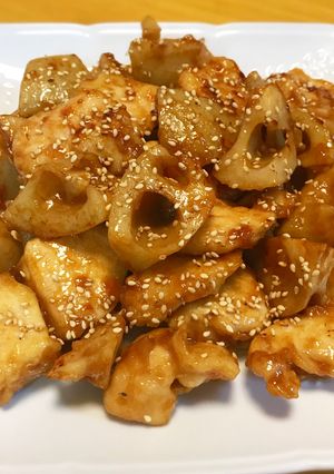簡単♬レンコンと鶏胸肉のオイマヨ炒め♡-レシピのメイン写真