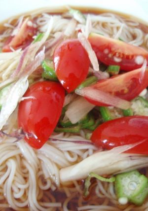 トマトと夏薬味のぶっかけそうめん-レシピのメイン写真