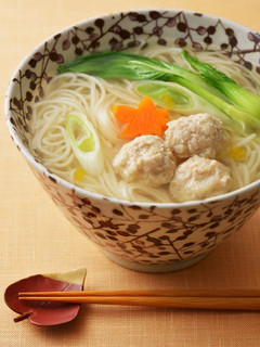鶏団子のゆず風味温麺(うーめん)-レシピのメイン写真
