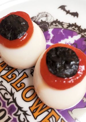 ハロウィンに♡簡単茹で目ん玉子-レシピのメイン写真