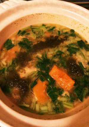 かぼちゃと小松菜の味噌汁-レシピのメイン写真