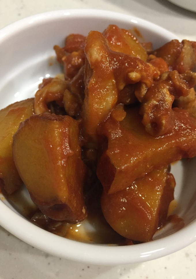 ダシダで☆さつまいもと豚肉のトマト煮-レシピのメイン写真
