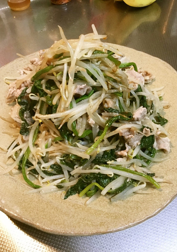 もやしとほうれそうの豚肉蒸し-レシピのメイン写真