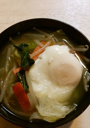 カット野菜と✡卵のお味噌汁✡-レシピのメイン写真