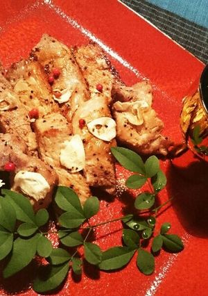 ガーリックステーキ＊わさび醤油添え-レシピのメイン写真