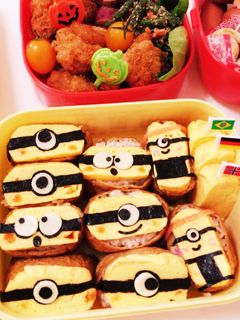 簡単キャラ弁♡卵焼きミニオン稲荷ずし♡-レシピのメイン写真