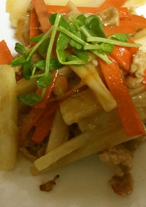 長芋と豚肉の味噌炒め-レシピのメイン写真