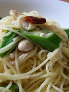 鶏皮とオクラのパスタ-レシピのメイン写真