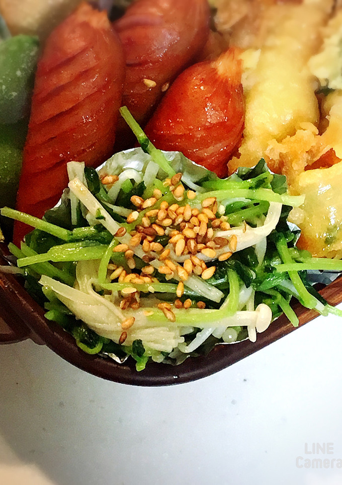 【お弁当】豆苗とえのきの中華炒め-レシピのメイン写真