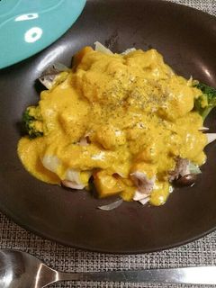 豆乳スープで食べる☆ほっこり温野菜サラダ-レシピのメイン写真