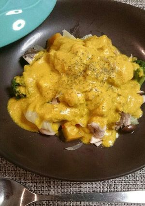 豆乳スープで食べる☆ほっこり温野菜サラダ-レシピのメイン写真