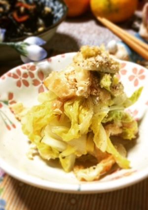 簡単☆レンジで白菜油揚げの味噌レモン和え-レシピのメイン写真