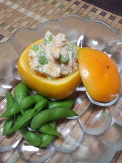 枝豆と柿果肉入り白和え-レシピのメイン写真
