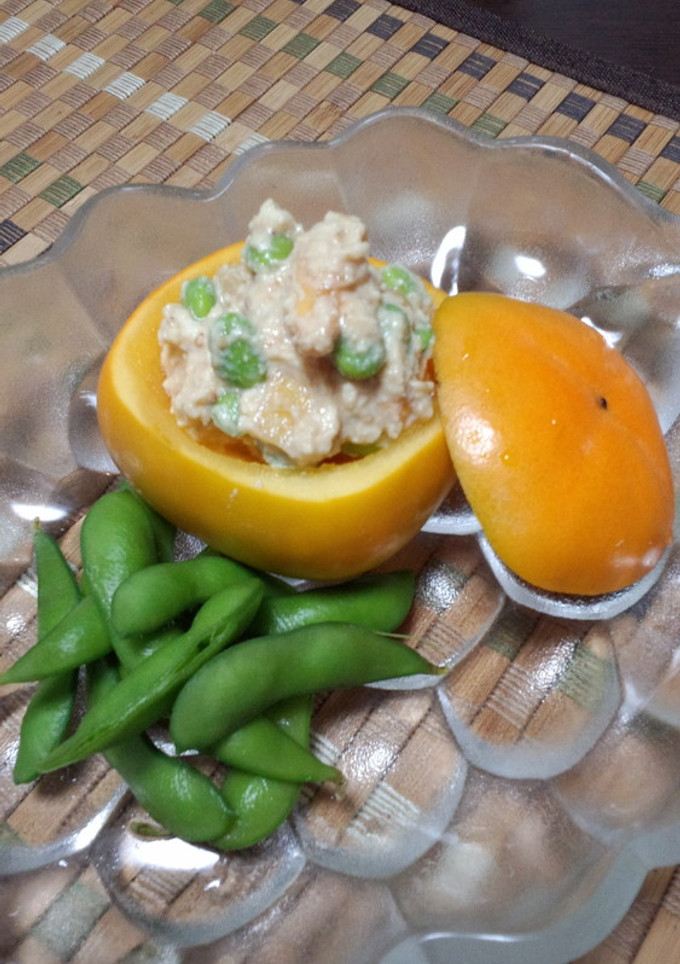 枝豆と柿果肉入り白和え-レシピのメイン写真