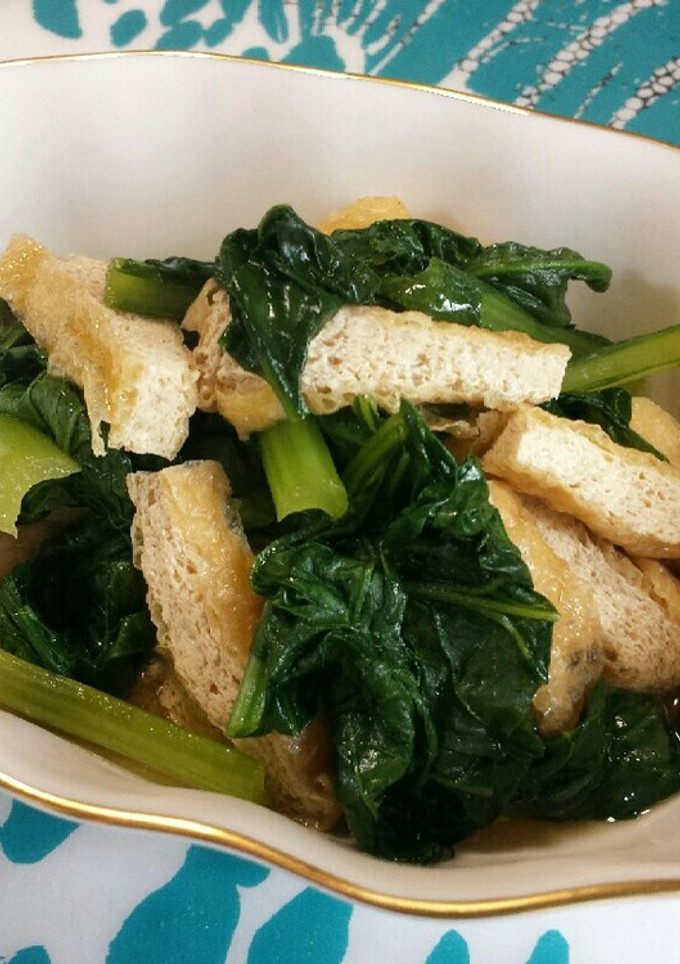 小松菜と油揚げの煮物-レシピのメイン写真