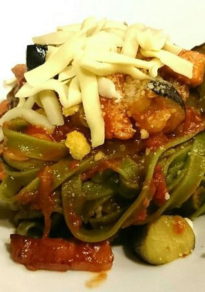 茄子とベーコンのトマトソースパスタ-レシピのメイン写真