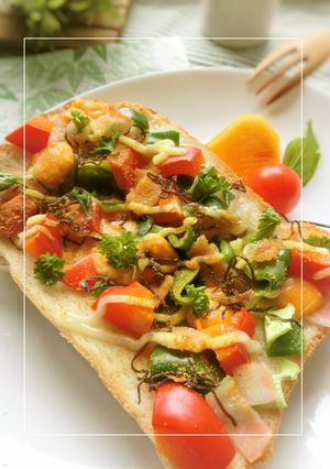 ピーマン×塩昆布　和カレートースト-レシピのメイン写真