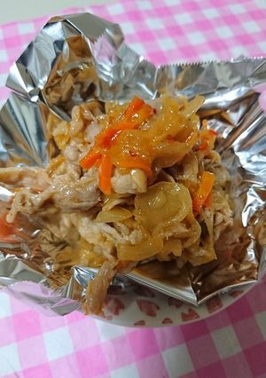お弁当。豚肉玉ねぎ味噌炒め-レシピのメイン写真