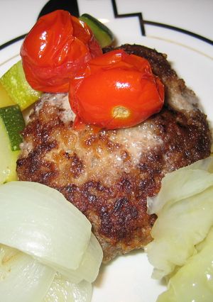 和牛肉と夏野菜のグリルハンバーグ-レシピのメイン写真