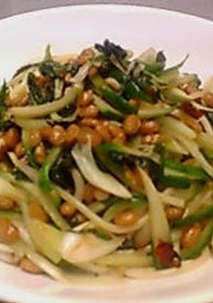 夏バテ知らず★夏野菜でスタミナ納豆パスタ-レシピのメイン写真