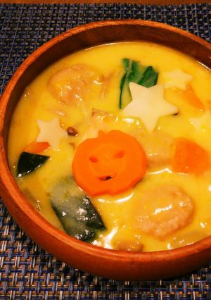 わける派★鮭と肉団子のハロウィンシチュー-レシピのメイン写真