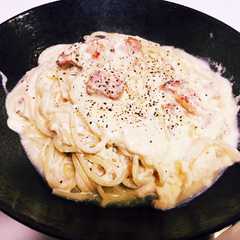รูปของ 豆乳だとあっさり！カルボナーラ