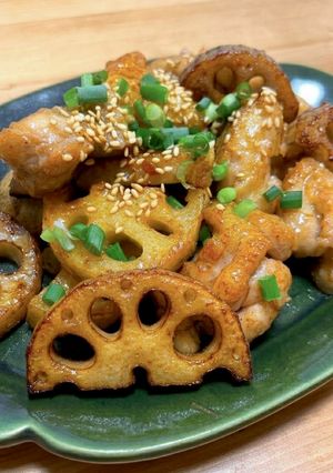 ご飯がすすむ！鶏もも肉と蓮根の甘辛ニンニク炒め★-レシピのメイン写真