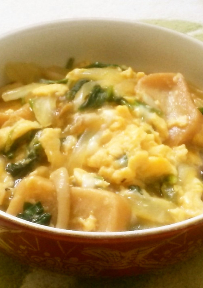 ヘルシー♪ 野菜と麩の卵とじ-レシピのメイン写真